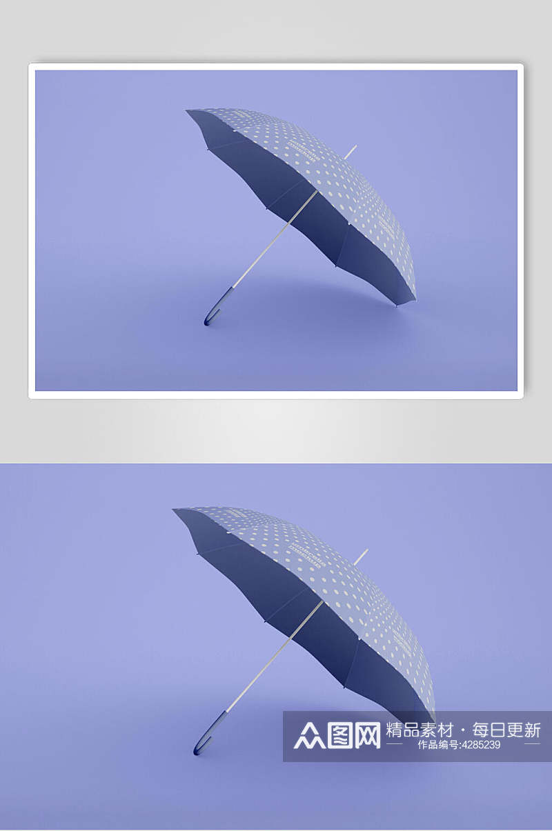 紫色白点雨伞贴图样机素材