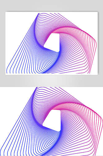 蓝紫渐变清新抽象线性图形矢量素材