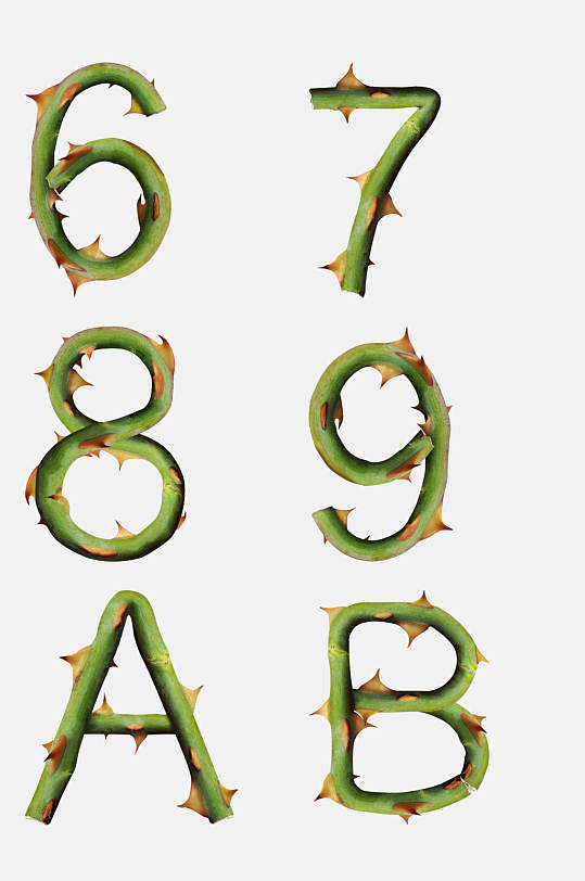 6789AB数字字母免抠素材-众图网