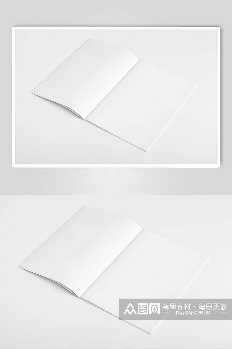 长方形纸张薄装灰白色背景墙样机素材