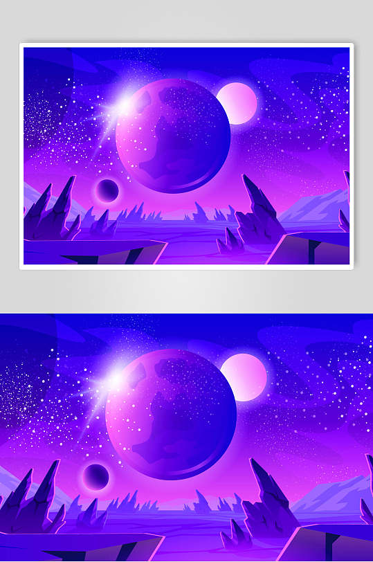 蓝紫渐变大气高端星空太空矢量素材