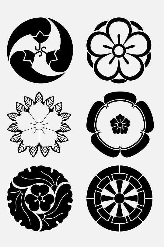 圆形日式古典图案免抠素材