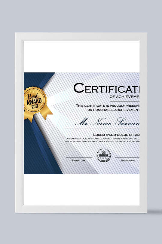 时尚条纹荣誉证书-众图网