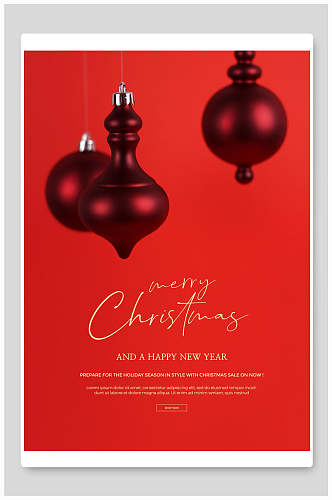 典雅红色圣诞节海报