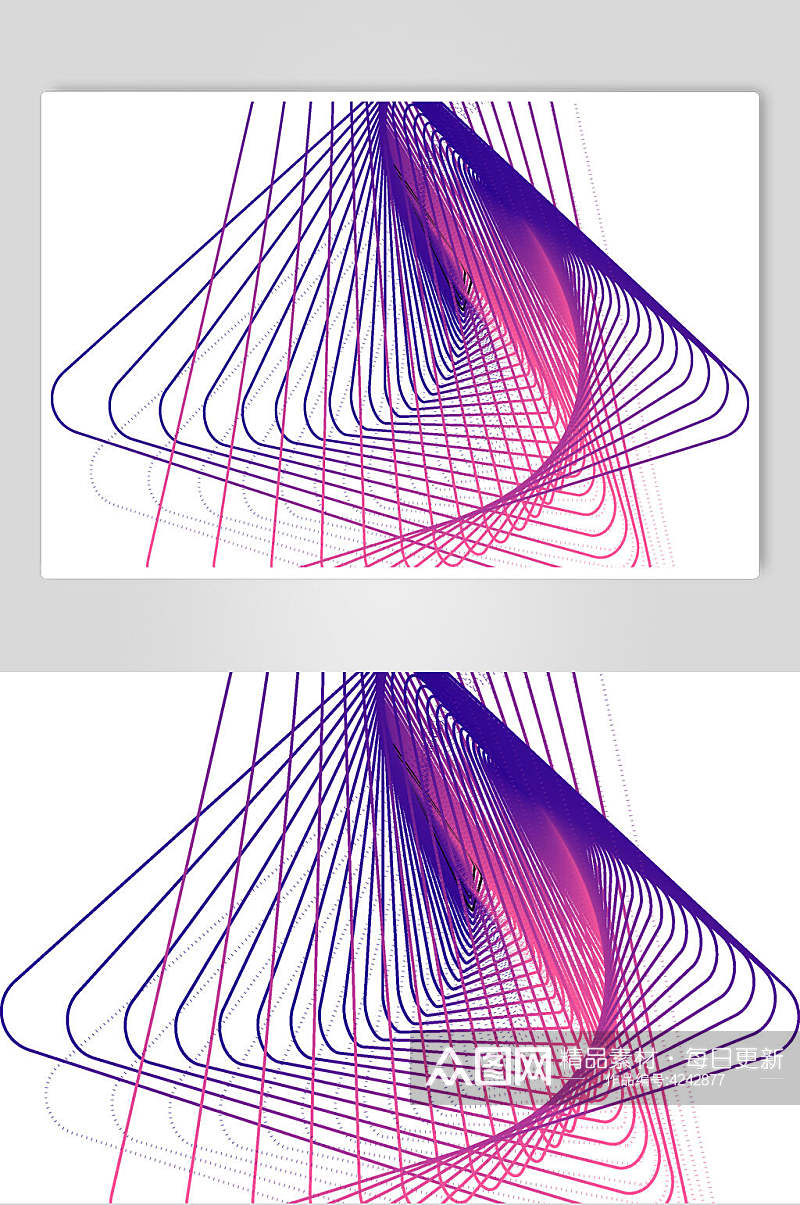 时尚紫红清新抽象线性图形矢量素材素材