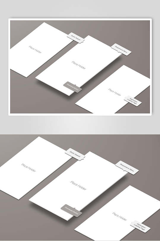 白色页面设计手机ui界面贴图样机