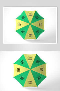 黄绿雨伞贴图样机