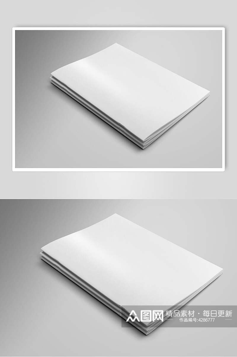 书本灰白色背景长方形简约样机素材