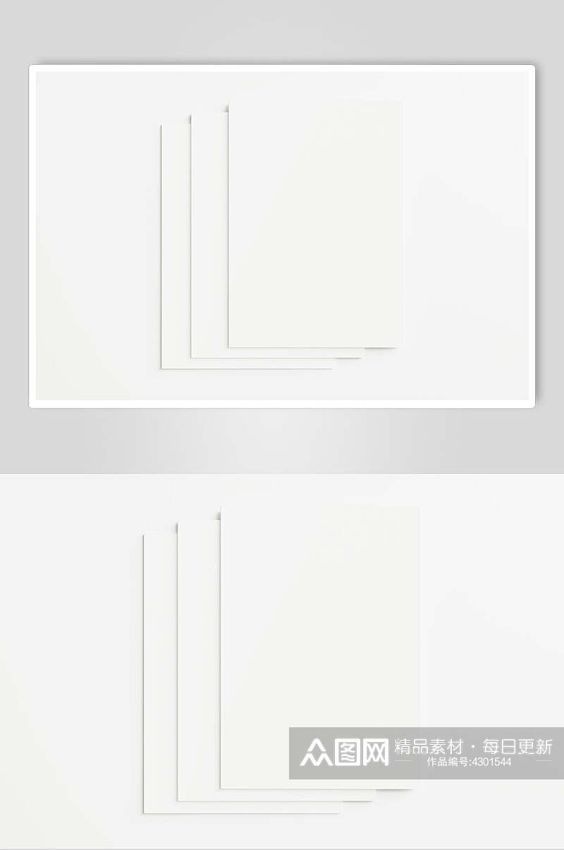 长方形白竖版胶装画册展示样机素材
