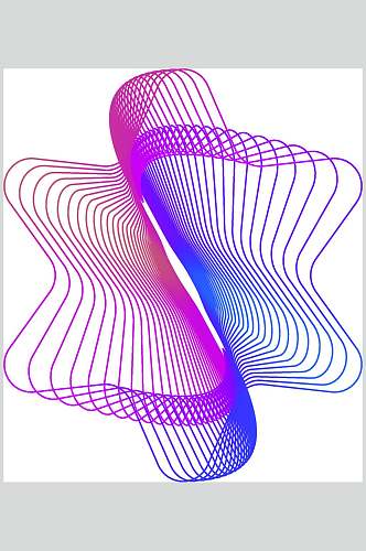 彩色线条渐变抽象线性图形矢量素材