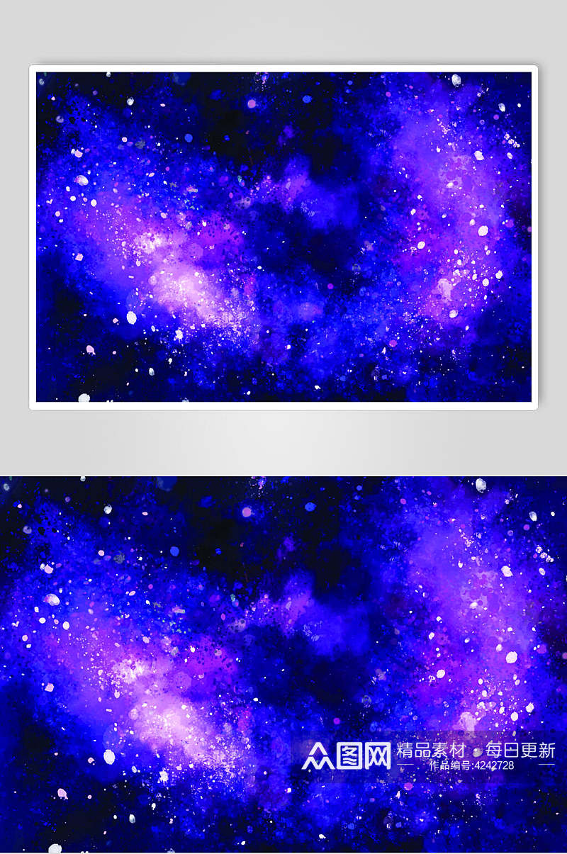 清新蓝紫简约时尚星空太空矢量素材素材