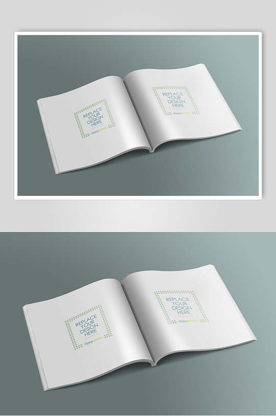 正方形英文字母画册贴图展示样机-众图网