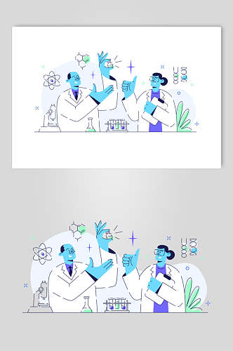 高端大气实验室医疗人物矢量素材