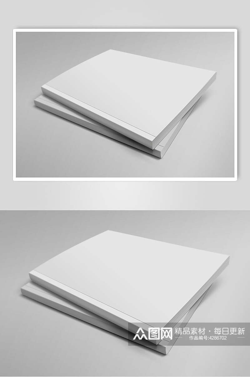 折痕灰白色简约硬壳厚书籍样机素材