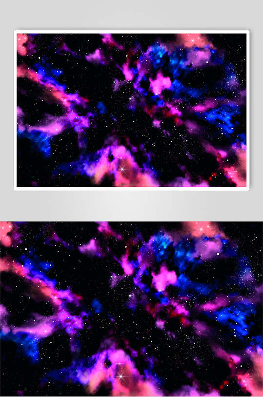 唯美蓝紫渐变清新星空太空矢量素材