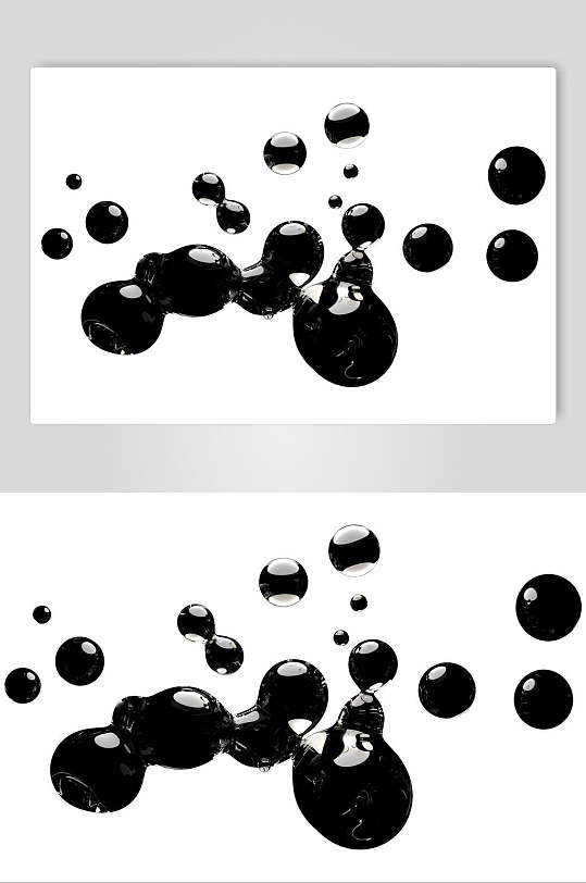 反光简约黑白高清透明水滴液体素材