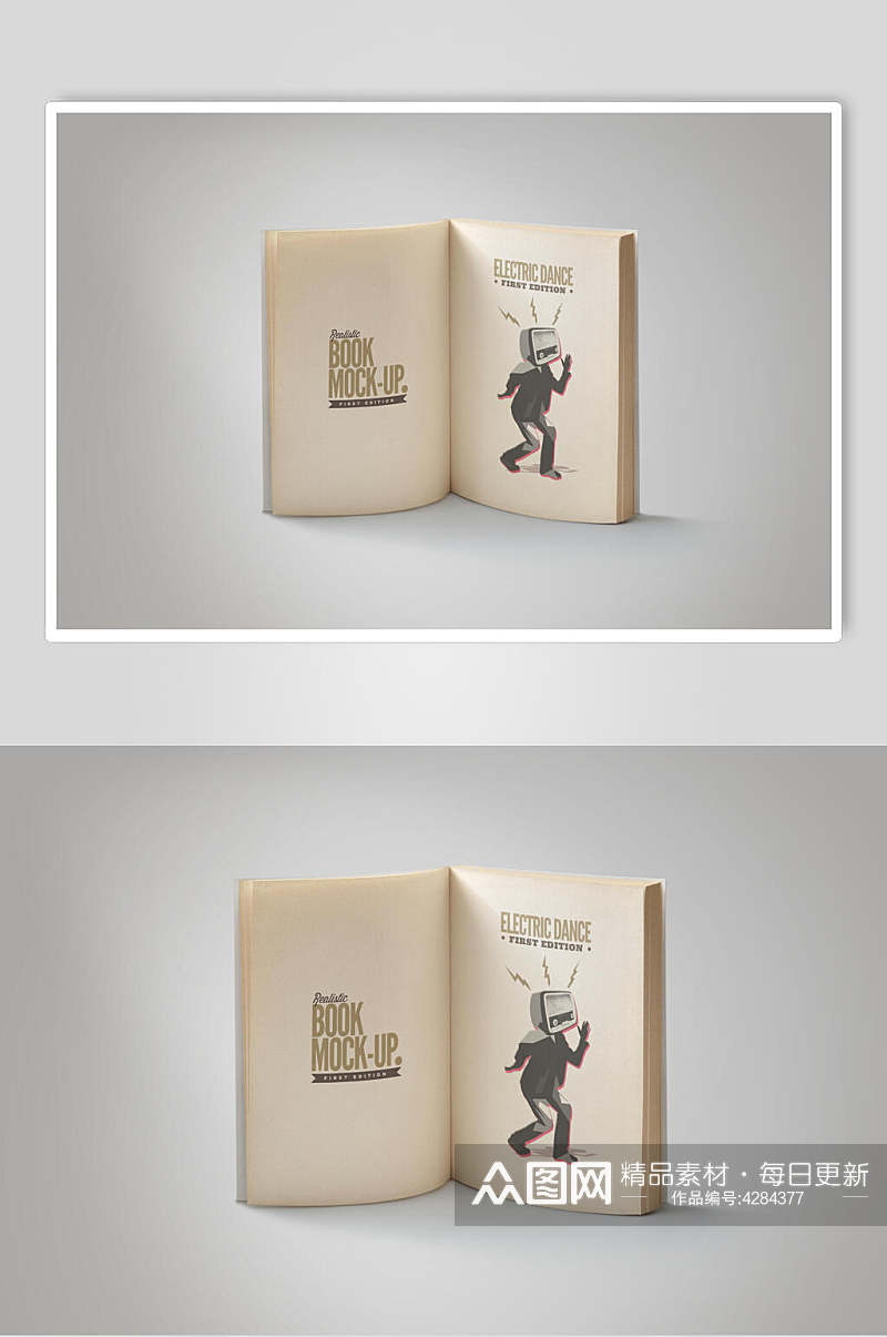 创新经典创意书籍贴图样机素材