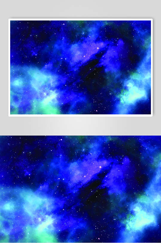 黑绿渐变清新时尚星空太空矢量素材-众图网