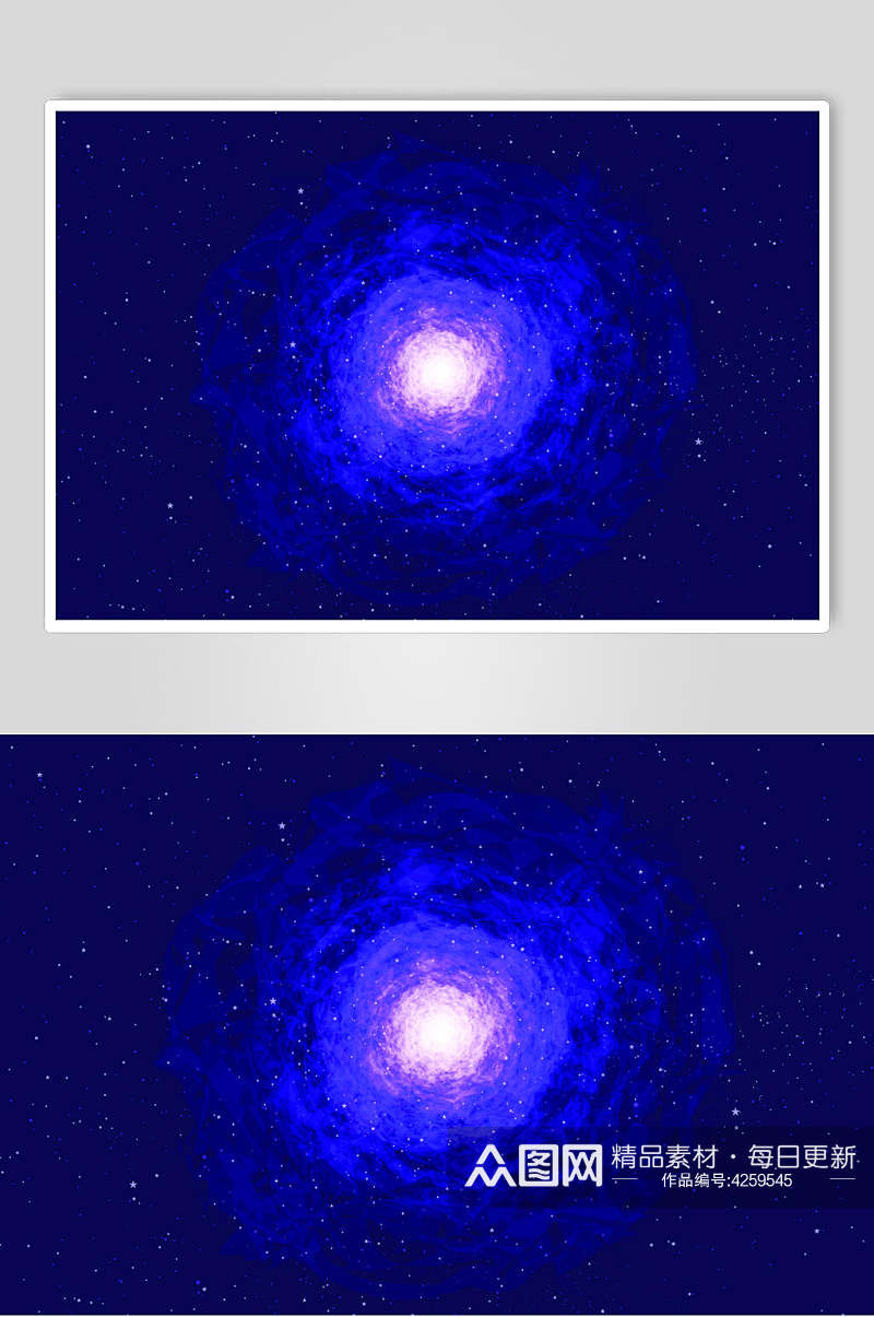 蓝色星空太空矢量素材素材