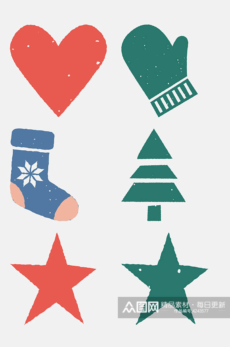 袜子星星大气高端圣诞节免抠元素素材