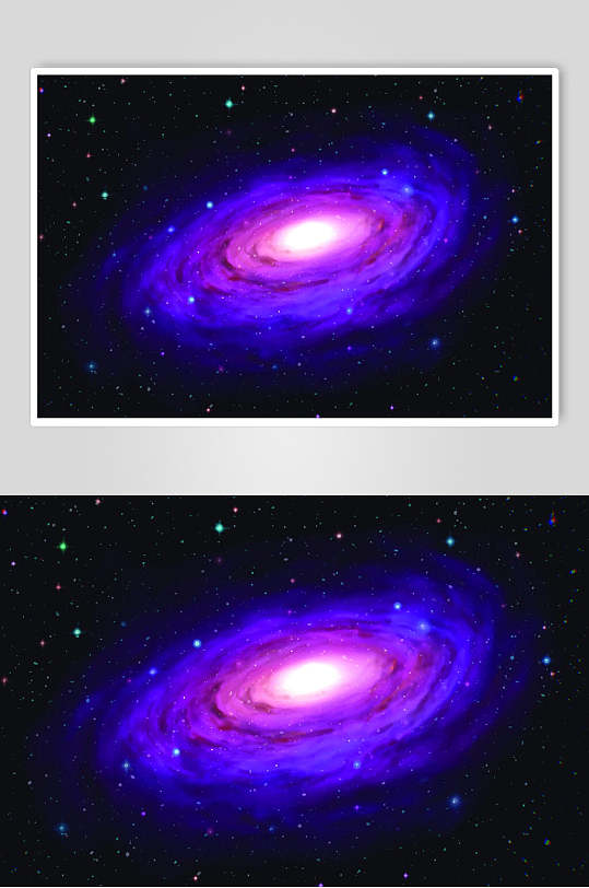 唯美蓝紫渐变清新星空太空矢量素材