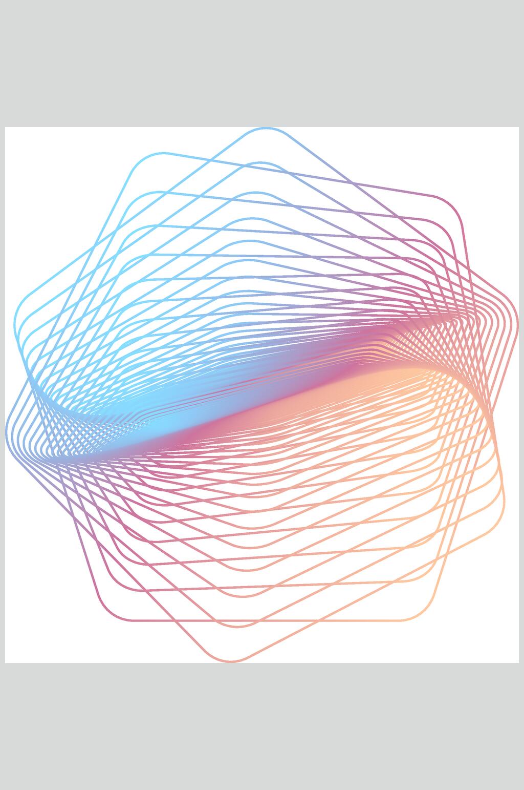 简约线条清新抽象线性图形矢量素材素材