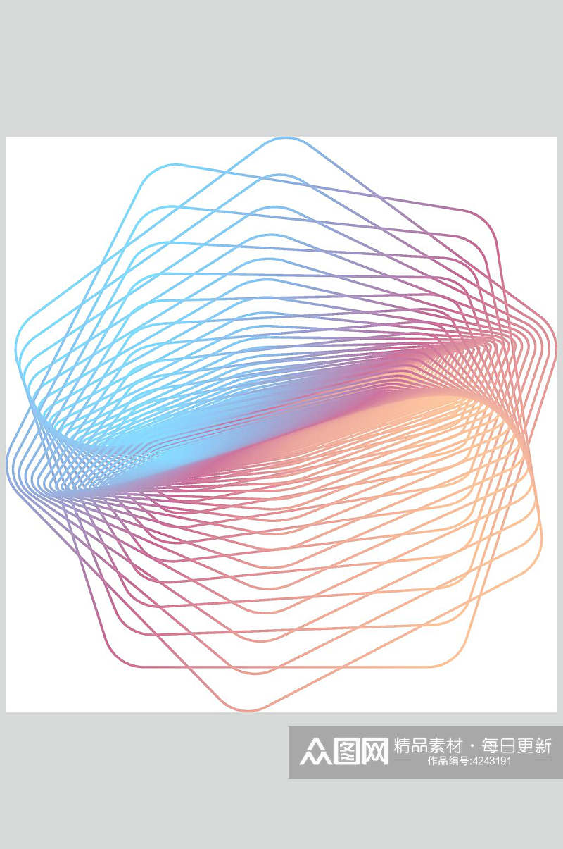 简约线条清新抽象线性图形矢量素材素材