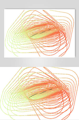 橙绿清新简约抽象线性图形矢量素材