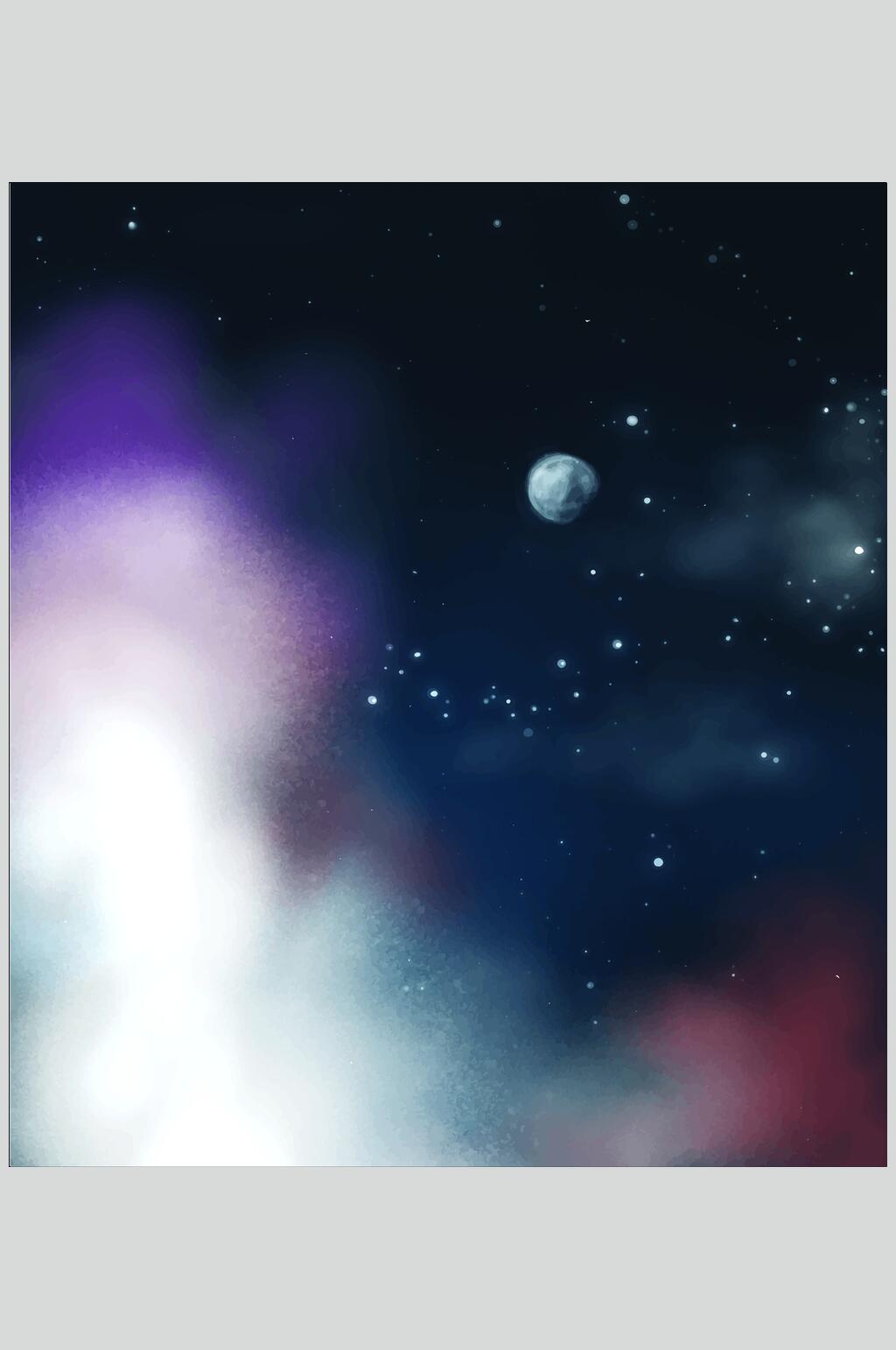 唯美彩色大气高端星空太空矢量素材素材