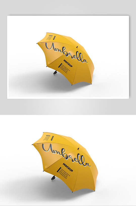 英文字母阴影伞柄白色雨伞样机