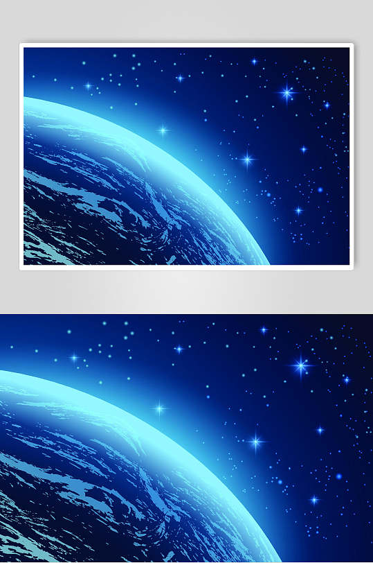 简约蓝色渐变清新星空太空矢量素材