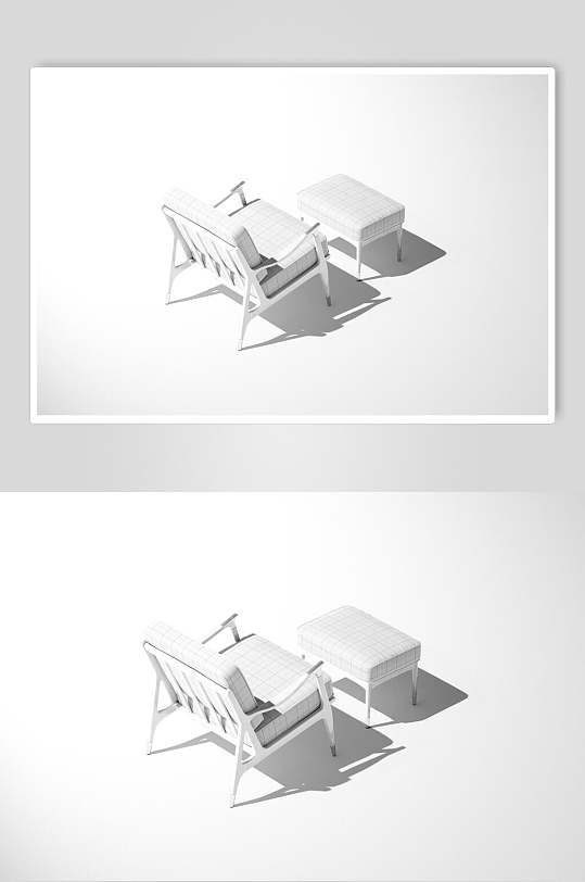 灰白光影建模贴图家居家居场景样机