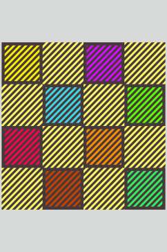 创意线条英伦彩色格子图案矢量素材