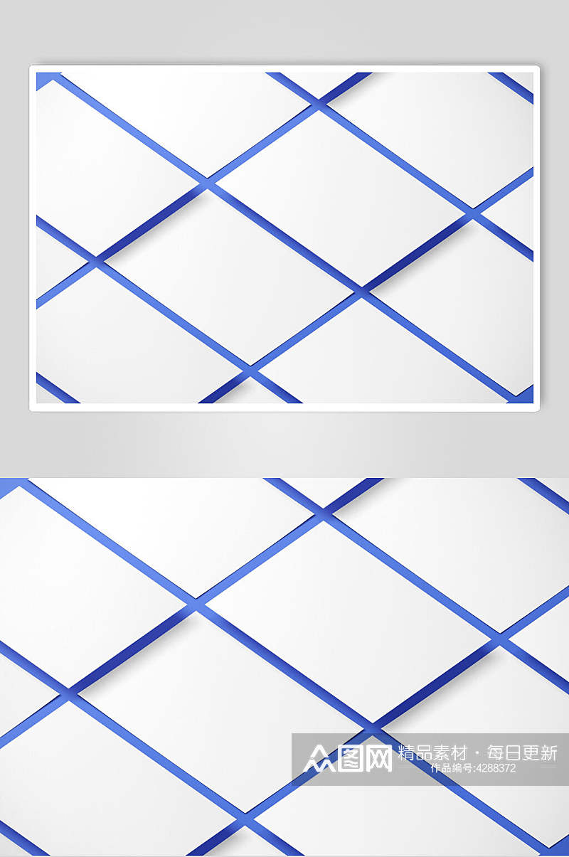 蓝色背景白色卡片名片排版样机素材