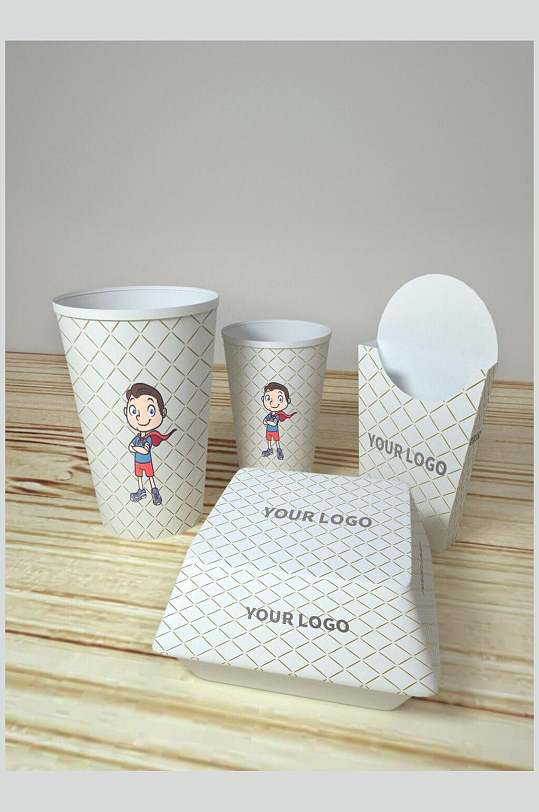 食品格子外卖包装样机-众图网