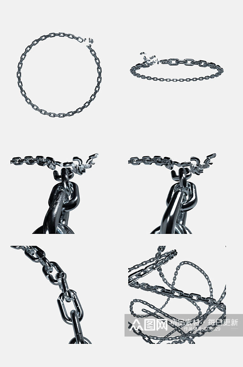 简约金属铁链锁链免抠素材素材