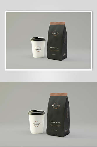 黑色咖啡零食包装样机