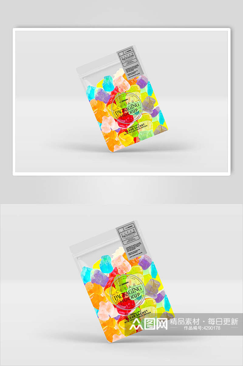 英文字母立体方形零食包装样机素材