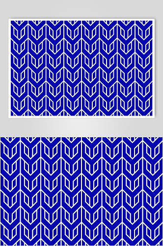 线条蓝白高端古典日式纹样矢量素材