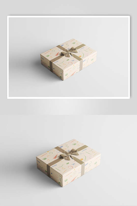 创意蝴蝶结礼物包装纸样机