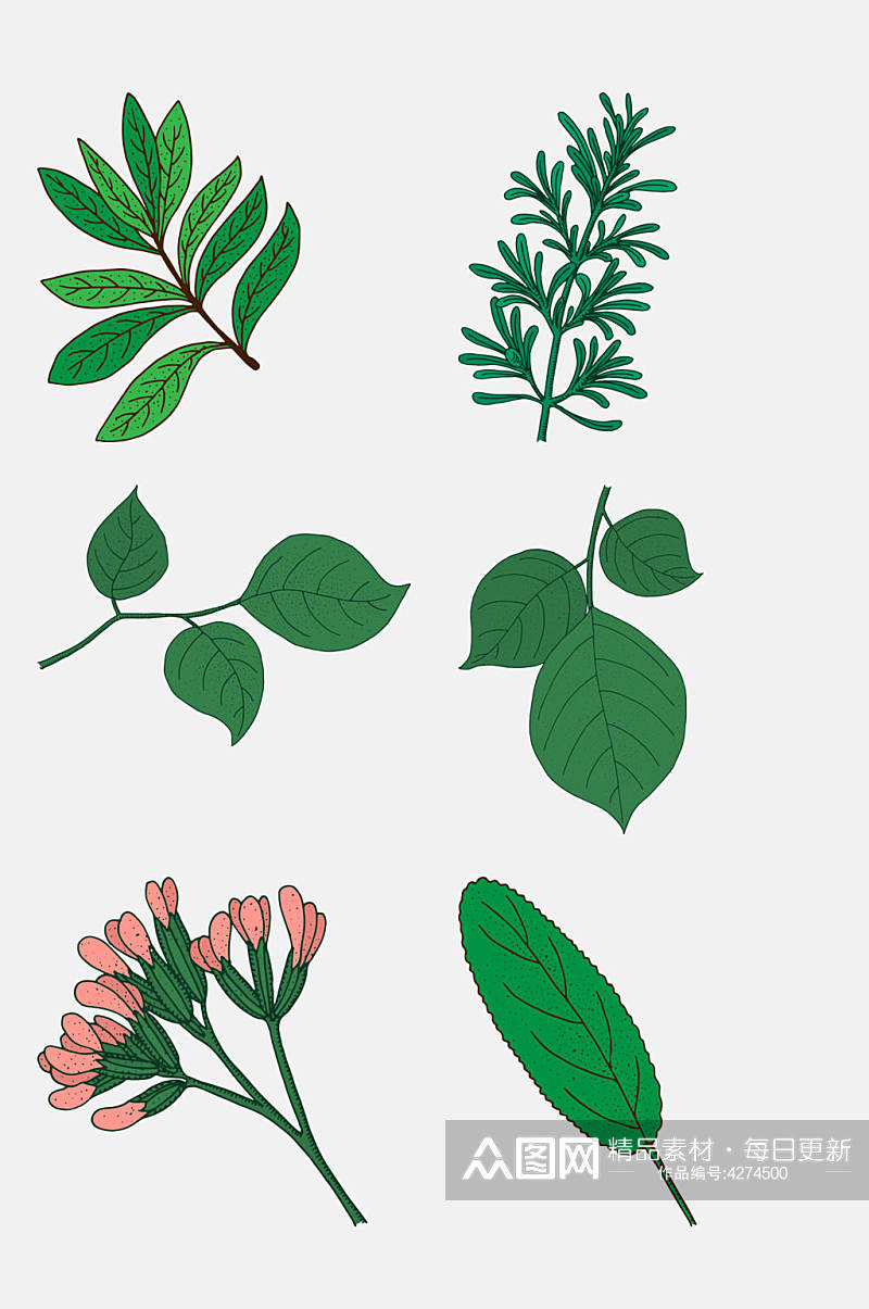 创意花朵卡通植物插画免抠素材素材