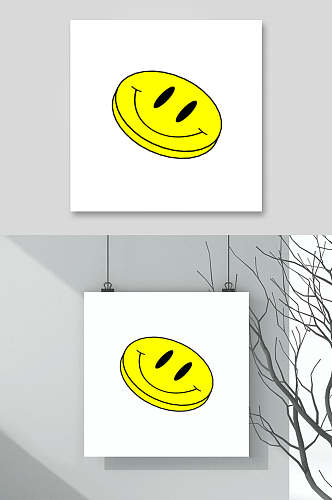微笑黄色表情包矢量素材