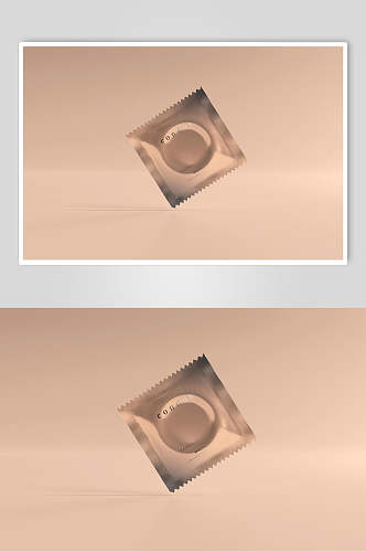 齿轮状膨化袋棕避孕套塑料样机