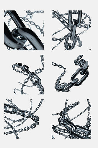 创意金属铁链锁链免抠设计素材