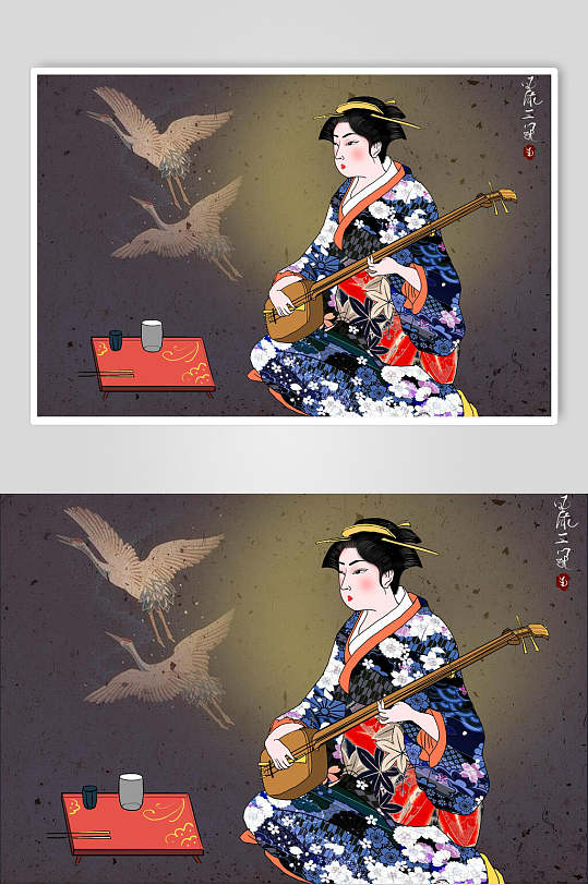 创意复古日式插画