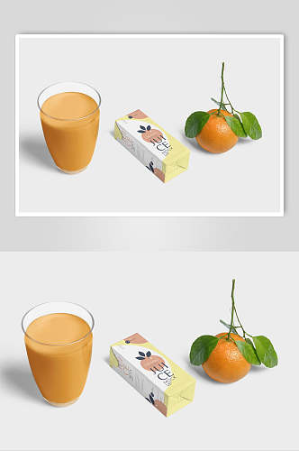 液体柑橘牛奶果汁饮品包装样机