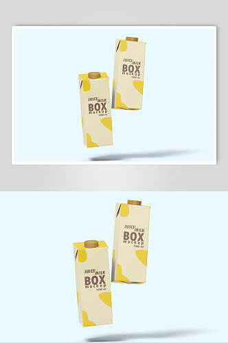 英文字母牛奶果汁饮品包装样机