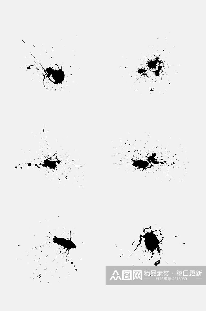 简约大气泼墨免抠素材素材