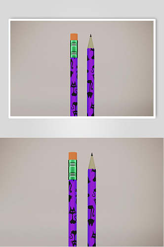 紫色系列铅笔样机