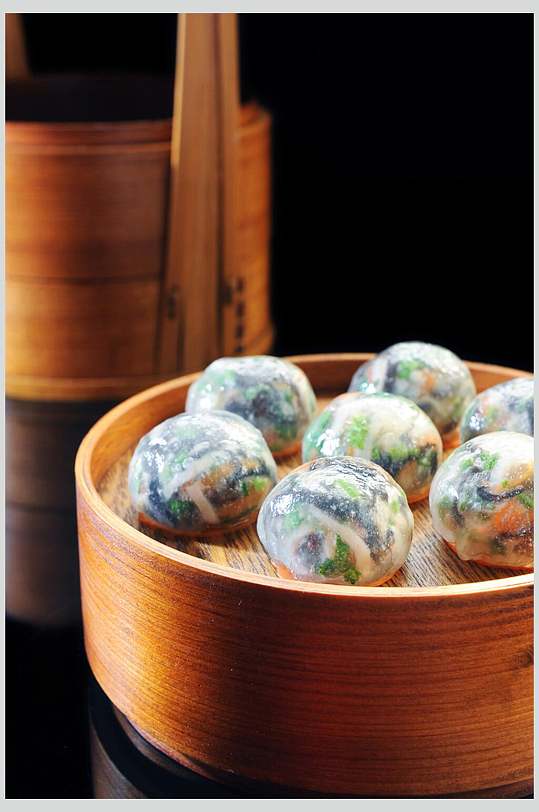 野菜蒸包中式早点美食图片